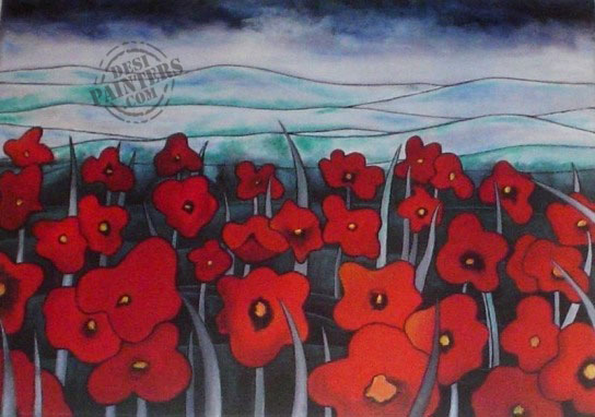 Red Poppies - DesiPainters.com
