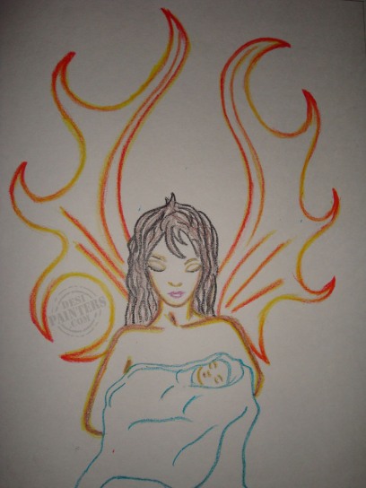 Angel Mother - DesiPainters.com