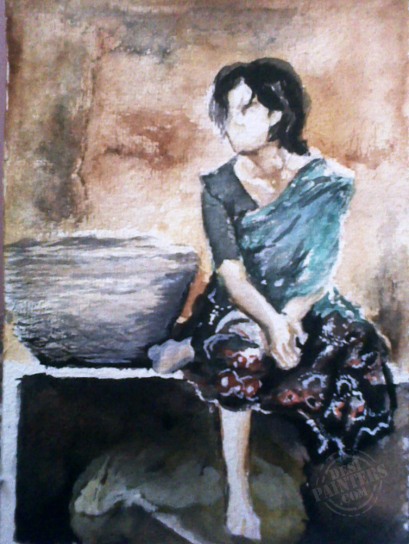 Market Girl - DesiPainters.com