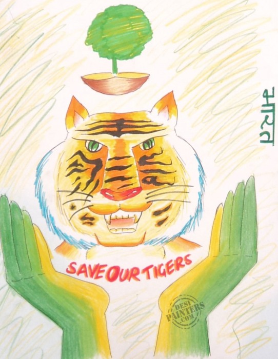 Save Our Tigers - DesiPainters.com