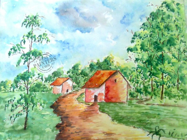 Water Village - DesiPainters.com