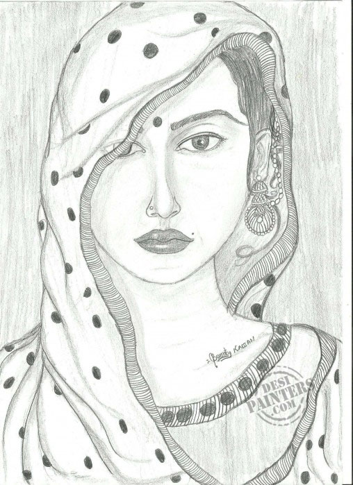 Beautiful Village Girl - DesiPainters.com