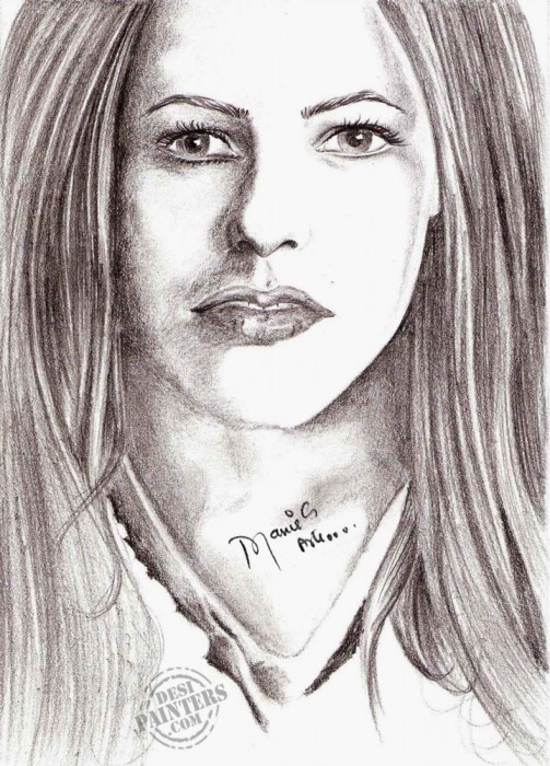 Pencil Sketch of Avril - DesiPainters.com