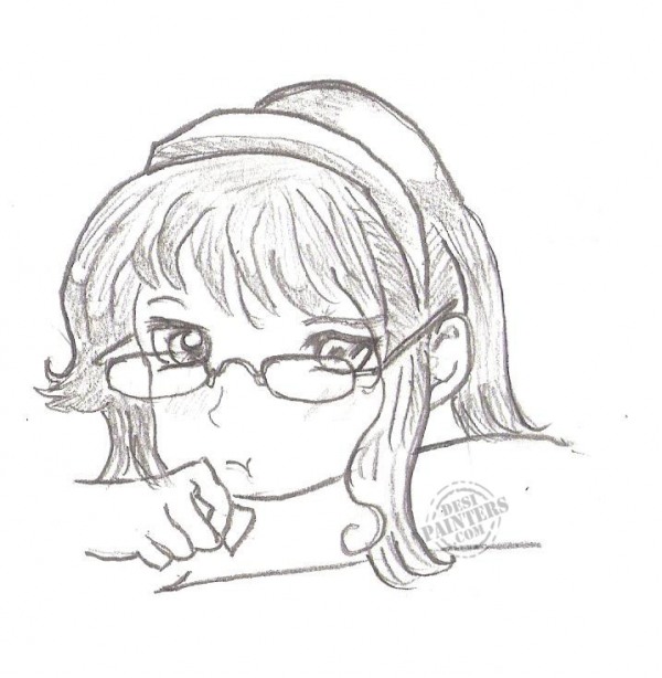 Pencil Sketch Of Cute Girl - DesiPainters.com