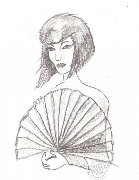 Girl With Japaense Fan