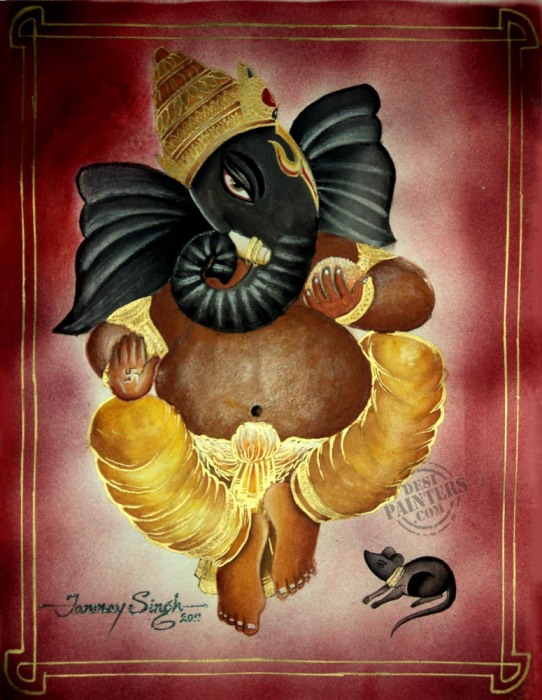 Lord Ganesha Painting - DesiPainters.com