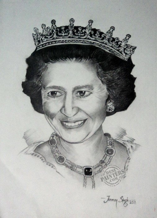 Queen Elizabeth II - DesiPainters.com