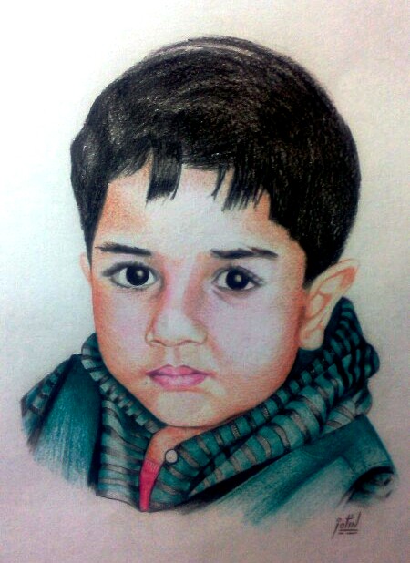 Painting Of A Cute Boy - DesiPainters.com