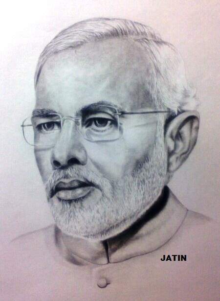 Pencil Sketch Of Narendra Modi Ji