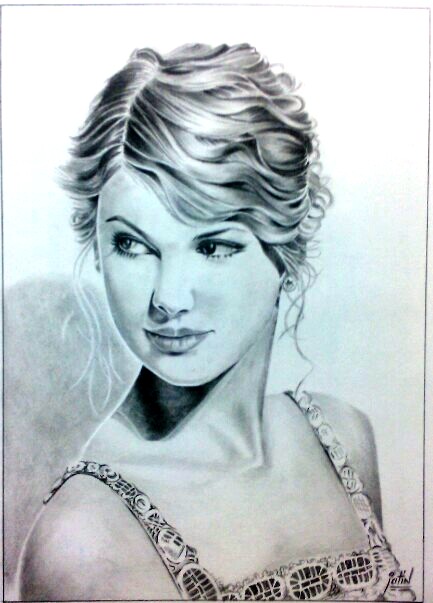 Sketch Of A Hollywood Actress Taylor Swift - DesiPainters.com