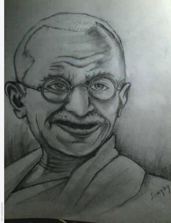 Pencil Sketch Of Mahatma Gandhi - DesiPainters.com