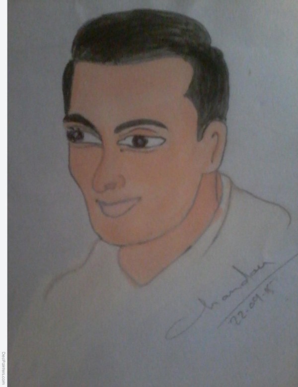 Pencil Color Sketch Of Salman Khan - DesiPainters.com