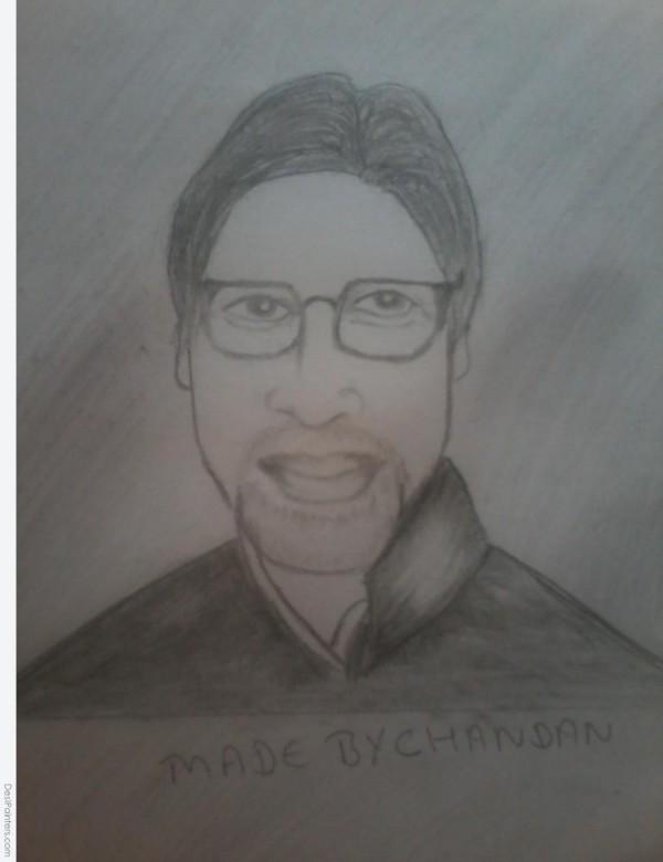 Pencil Sketch Of Amitabh Bachchan - DesiPainters.com