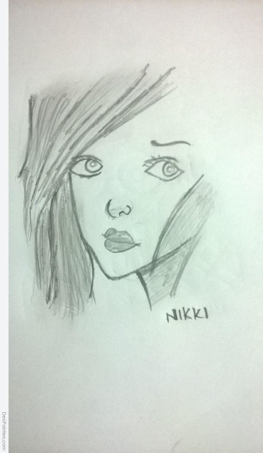 Pencil Sketch Of Girl By R Sai Nikhila - DesiPainters.com