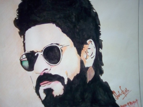 Tempera Painting of Shahrukh khan - DesiPainters.com