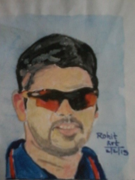 Watercolor Painting Of Yuvraj Singh - DesiPainters.com