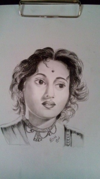 Pencil Sketch Of Madhubala - DesiPainters.com