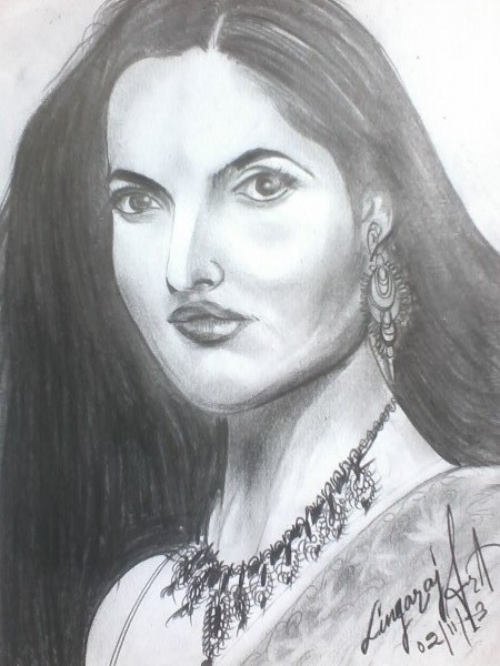 Pencil Sketch Of Katreena kaif