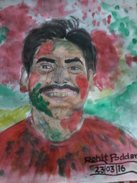 Watercolor Painting Of Man - DesiPainters.com