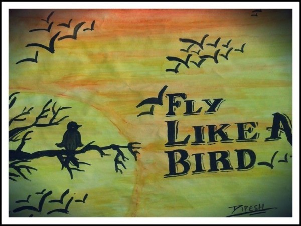 Watercolor Painting Of Bird - DesiPainters.com