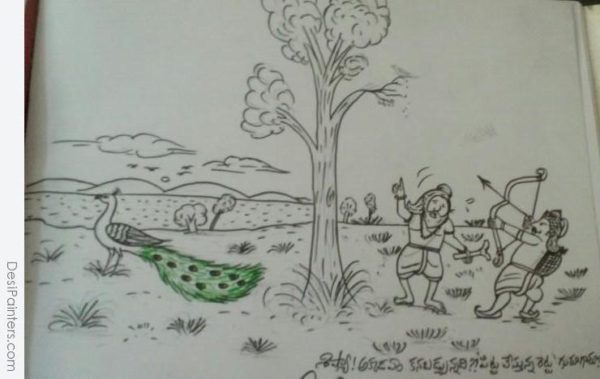 Pencil Sketch of Cartoon - DesiPainters.com