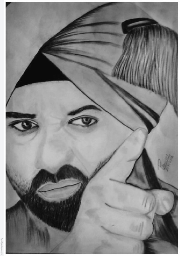 Sunny Deol Pencil Sketch - DesiPainters.com