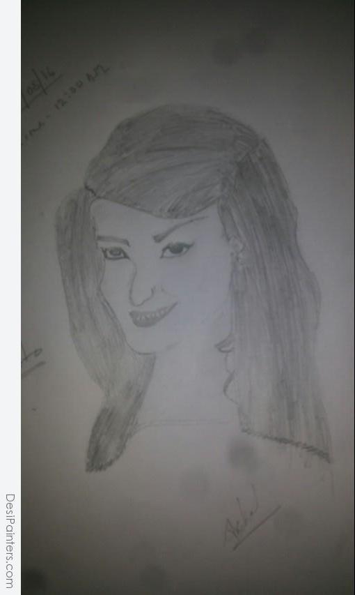 Pencil Sketch of Girl By Bakul Mahato