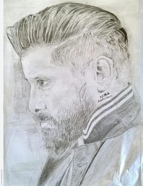 Pencil Sketch Of Chiyaan Vikram - DesiPainters.com