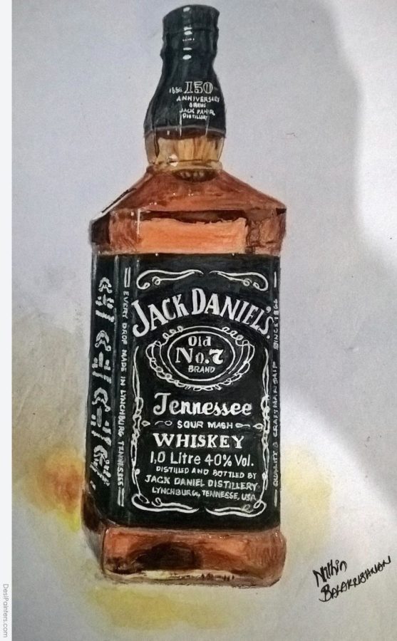 Pencil Color Art Of A Bottle