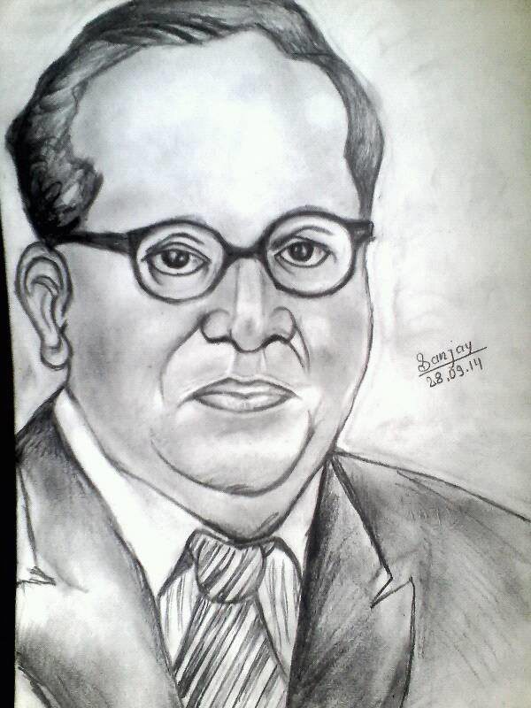 Pencil Sketch of Dr. B. R. Ambedkar