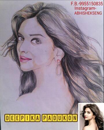 Tempera Painting of Deepika Padukone