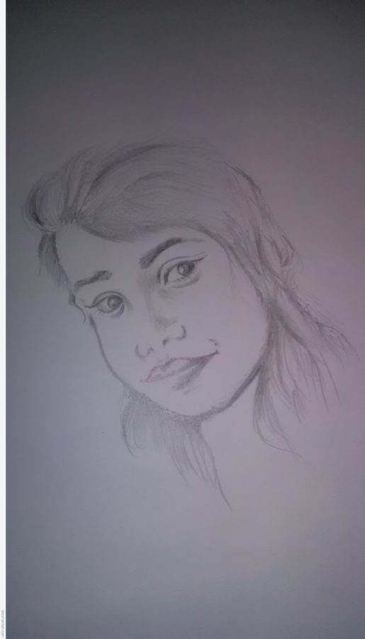 Beautiful Pencil Sketch Of Girl - DesiPainters.com