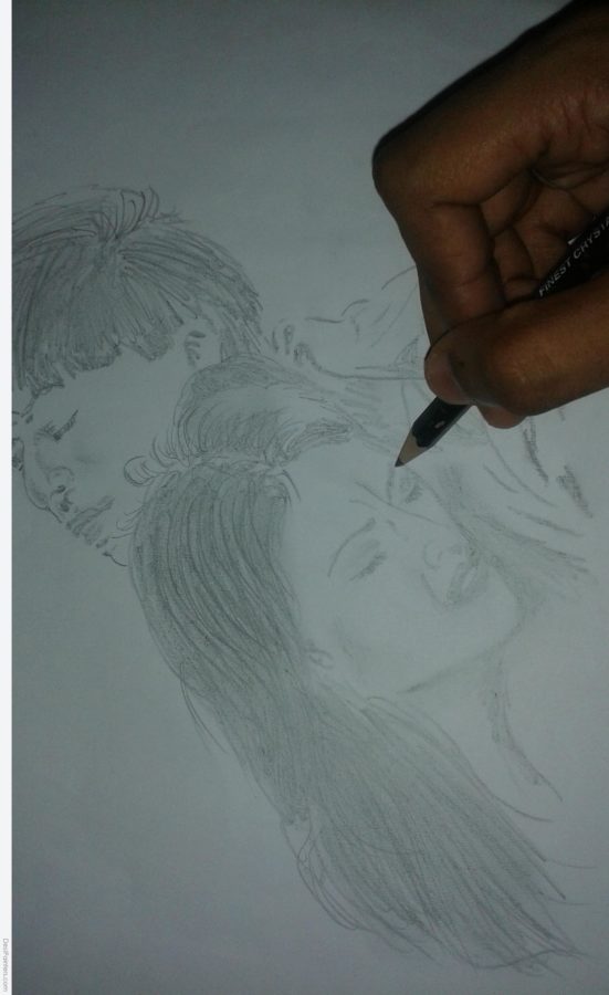 Pencil Sketch Of Raj And Simran In DDLJ Movie - DesiPainters.com