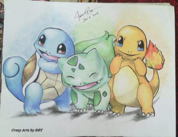 Crayon Painting of Pokemon - DesiPainters.com