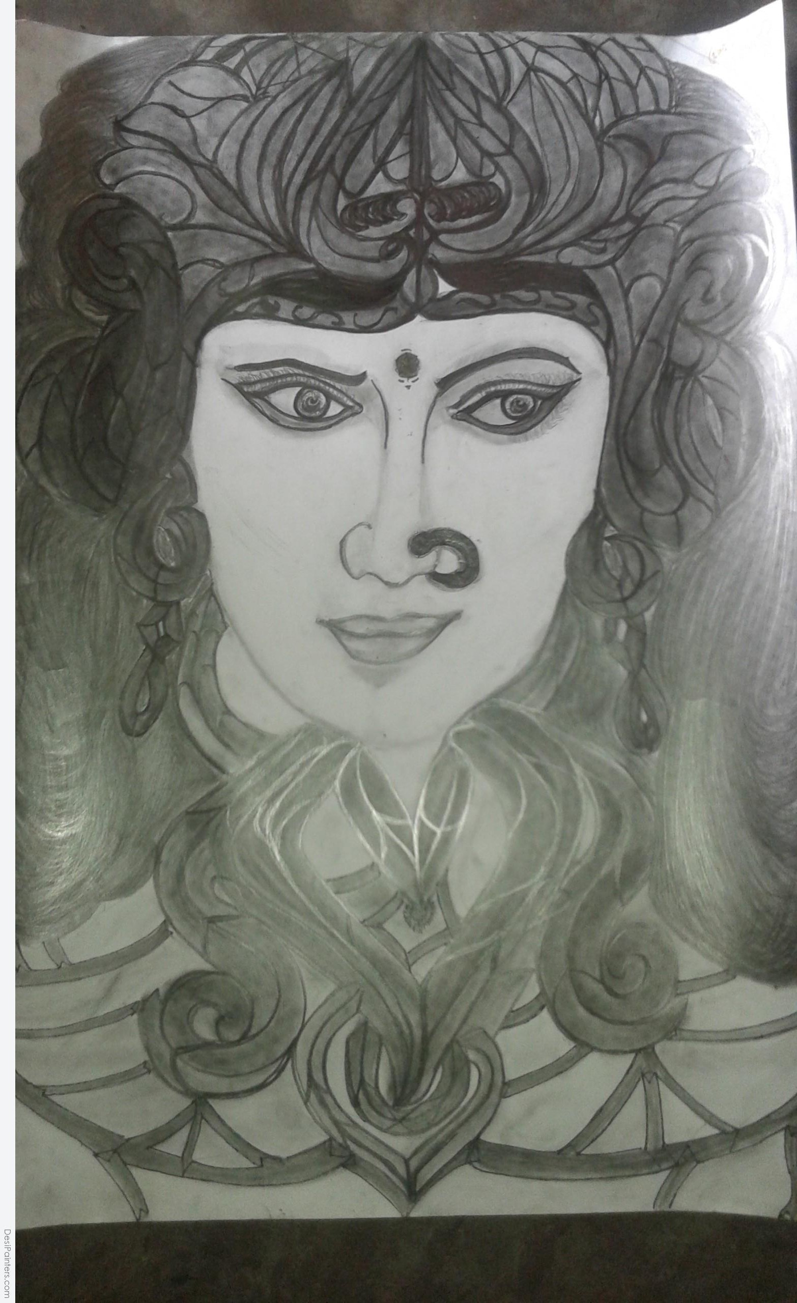 Durga Maa Charcoal Drawing | DURGA PUJA Special | Goddess Durga drawing  step by step - ART Tube - YouTube