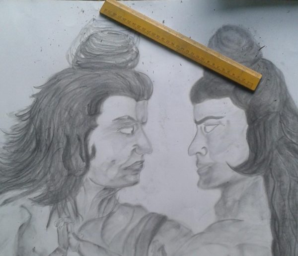 Pencil Sketch of Lord Shiva