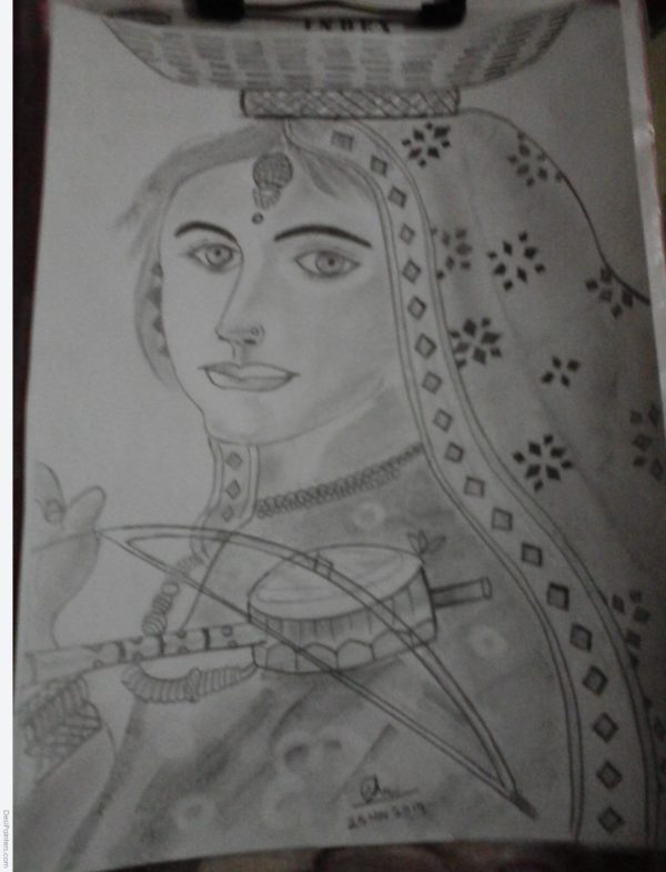 Pencil Sketch of Lady