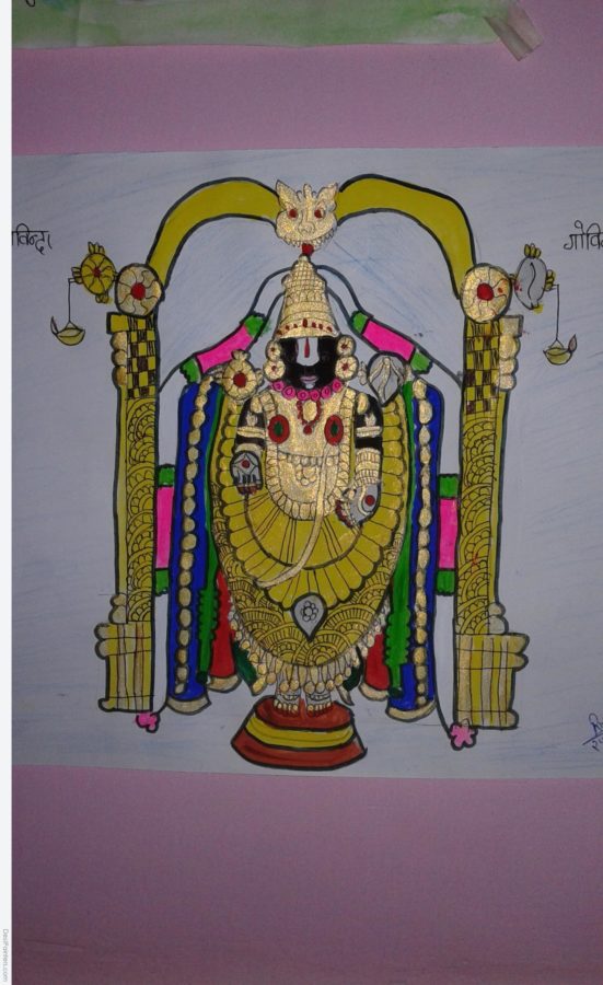 Watercolor Painting of Lord Krishana