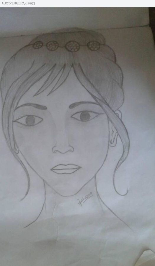 Pencil Sketch of A Girl - DesiPainters.com